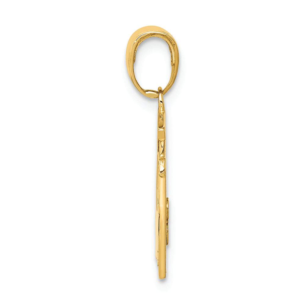 FJC Finejewelers 14k Yellow Gold Polished Flat-backed Teacher Frame Charm