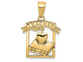 FJC Finejewelers 14k Yellow Gold Polished Flat-backed Teacher Frame Charm