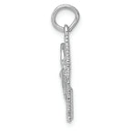 FJC Finejewelers 14k White Gold Polished Bright Cut Comb Scissors Charm