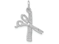 FJC Finejewelers 14k White Gold Polished Bright Cut Comb Scissors Charm
