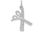FJC Finejewelers 14k White Gold Polished Bright Cut Comb Scissors Charm