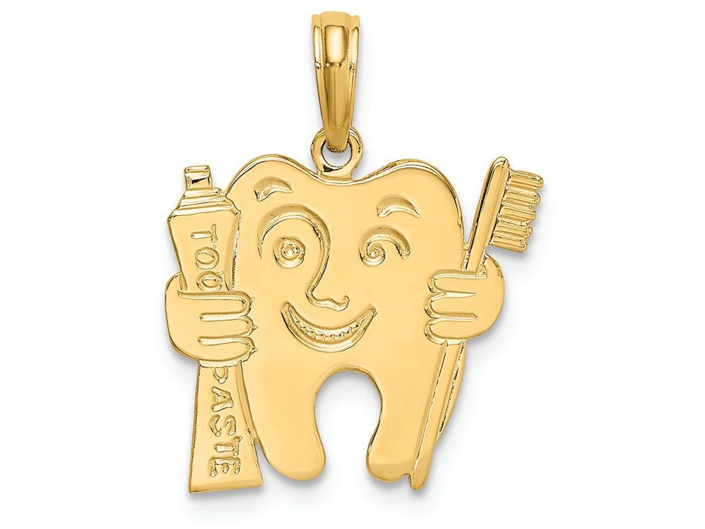 FJC Finejewelers 14k Yellow Gold Polished Flat-backed Dental Charm