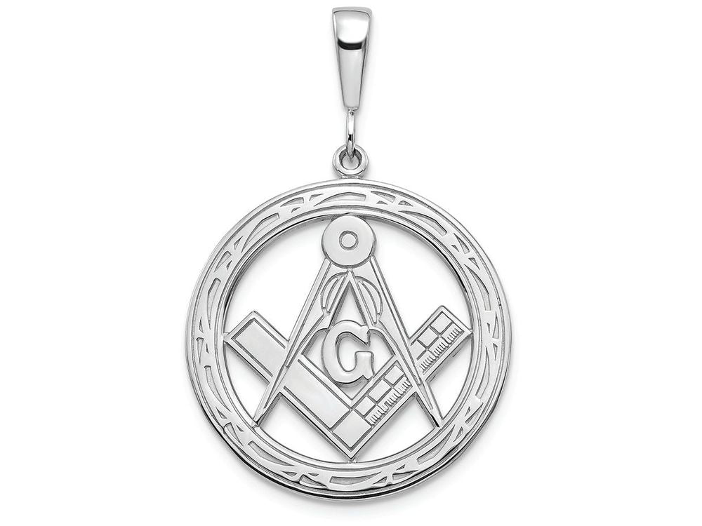 FJC Finejewelers 14k White Gold Large Masonic Charm