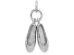 FJC Finejewelers 14k White Gold Solid Polished 3d Moveable Ballet Slippers Charm