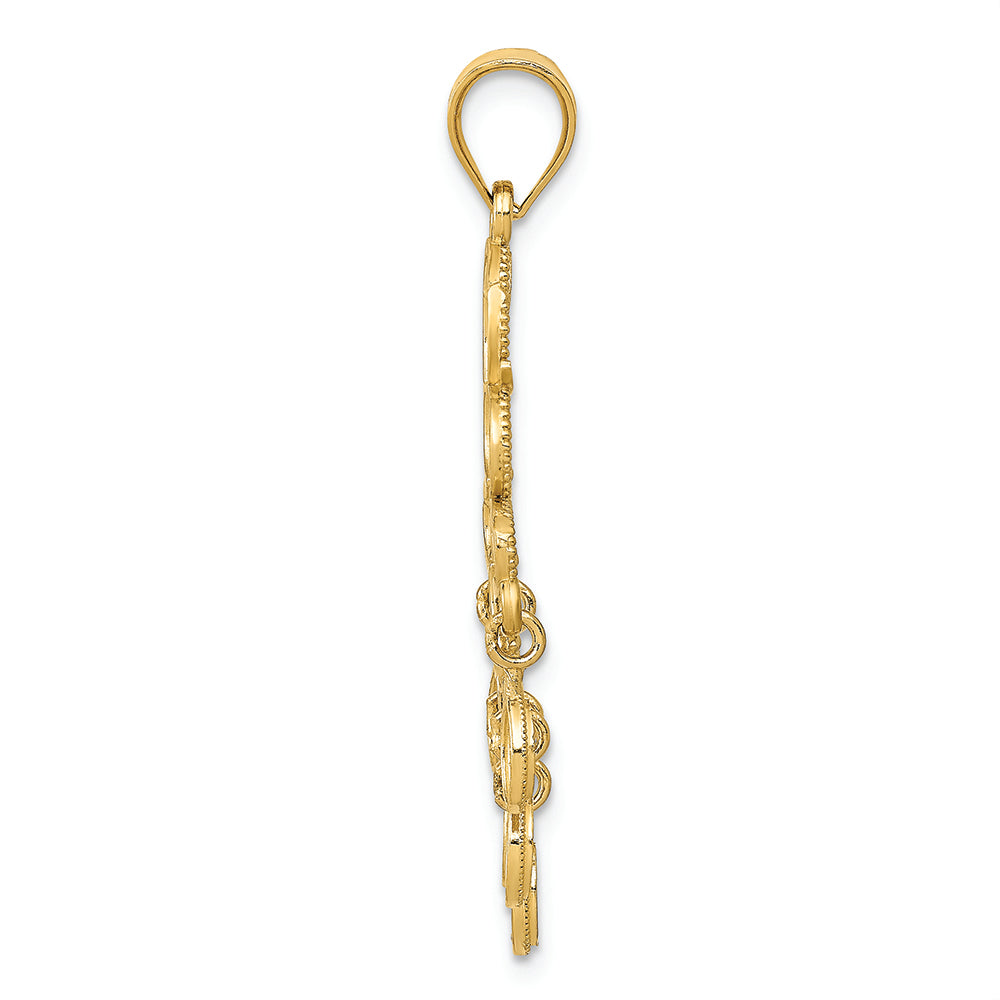 FJC Finejewelers 14k Yellow Gold Polished Bright Cut Chandelier Charm