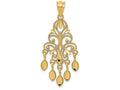 FJC Finejewelers 14k Yellow Gold Polished Bright Cut Chandelier Charm