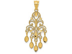FJC Finejewelers 14k Yellow Gold Polished Bright Cut Chandelier Charm