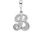 FJC Finejewelers 14k White Gold Solid Polished Filigree Initial B Charm