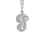 FJC Finejewelers 14k White Gold Solid Polished Filigree Initial G Charm
