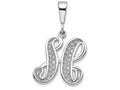 FJC Finejewelers 14k White Gold Solid Polished Filigree Initial H Charm