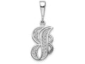 FJC Finejewelers 14k White Gold Solid Polished Filigree Initial J Charm