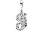 FJC Finejewelers 14k White Gold Solid Polished Filigree Initial J Charm