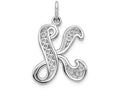 FJC Finejewelers 14k White Gold Solid Polished Filigree Initial K Charm