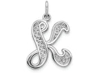 FJC Finejewelers 14k White Gold Solid Polished Filigree Initial K Charm