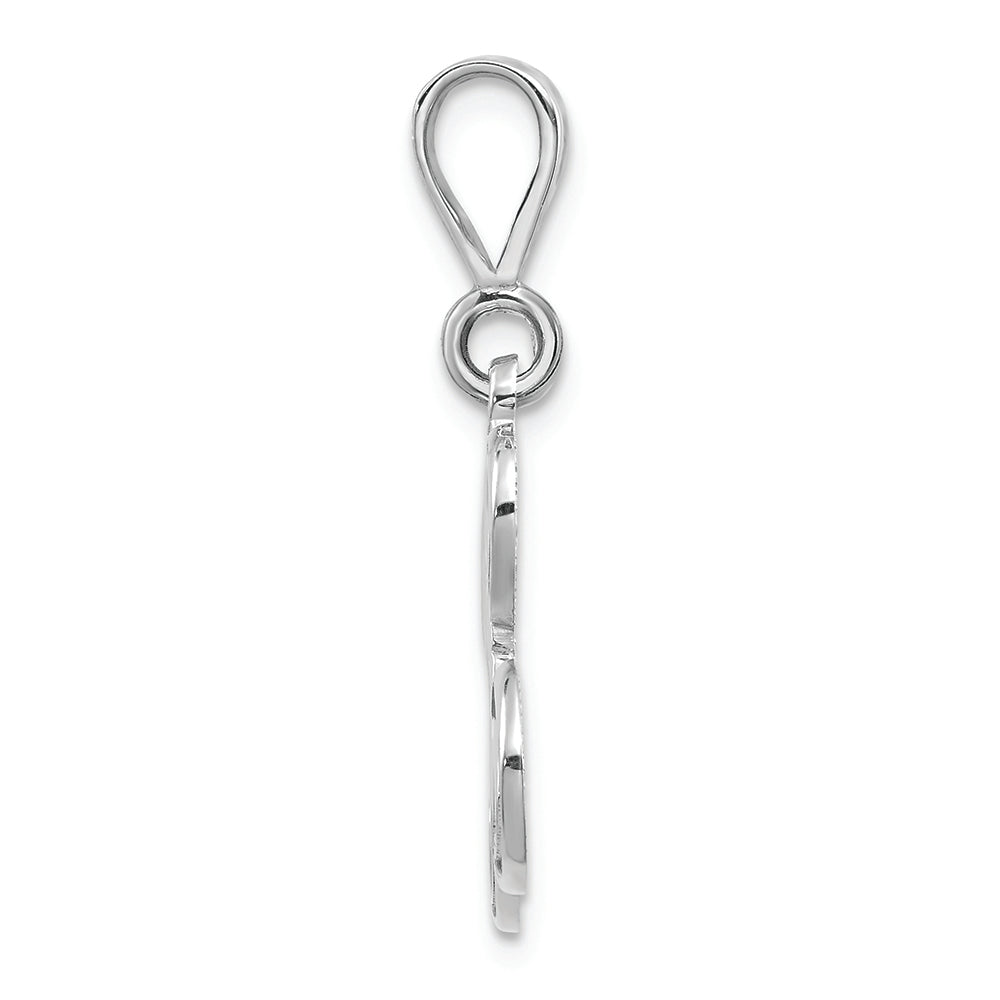 FJC Finejewelers 14k White Gold Solid Polished Filigree Initial L Charm