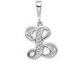 FJC Finejewelers 14k White Gold Solid Polished Filigree Initial L Charm