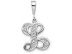 FJC Finejewelers 14k White Gold Solid Polished Filigree Initial L Charm
