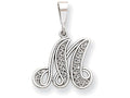 FJC Finejewelers 14k White Gold Solid Polished Filigree Initial M Charm