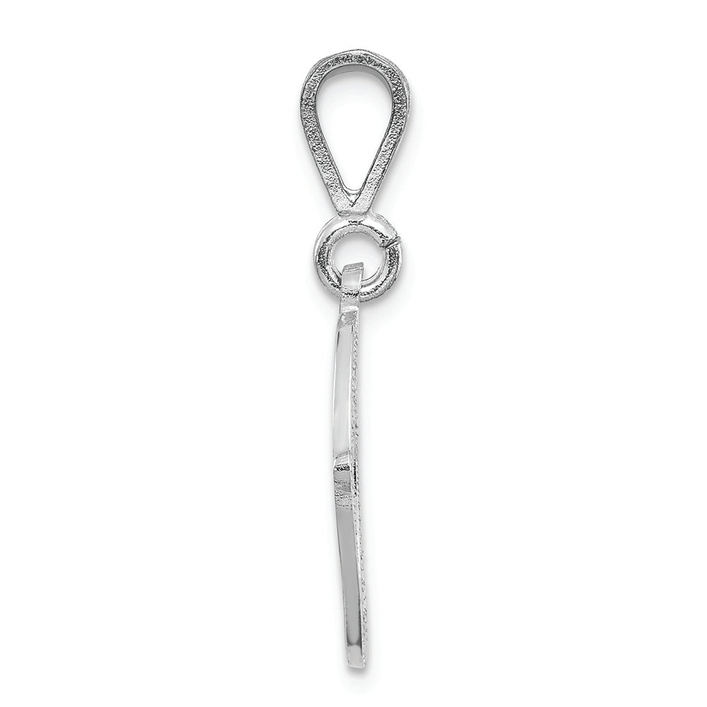 FJC Finejewelers 14k White Gold Solid Polished Filigree Initial O Charm