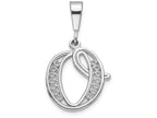 FJC Finejewelers 14k White Gold Solid Polished Filigree Initial O Charm