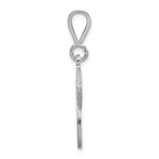 FJC Finejewelers 14k White Gold Solid Polished Filigree Initial P Charm