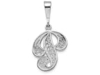 FJC Finejewelers 14k White Gold Solid Polished Filigree Initial P Charm