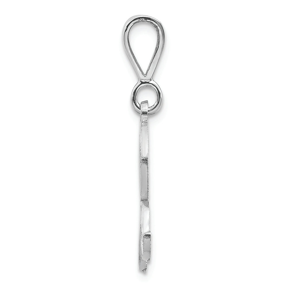 FJC Finejewelers 14k White Gold Solid Polished Filigree Initial R Charm