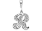 FJC Finejewelers 14k White Gold Solid Polished Filigree Initial R Charm