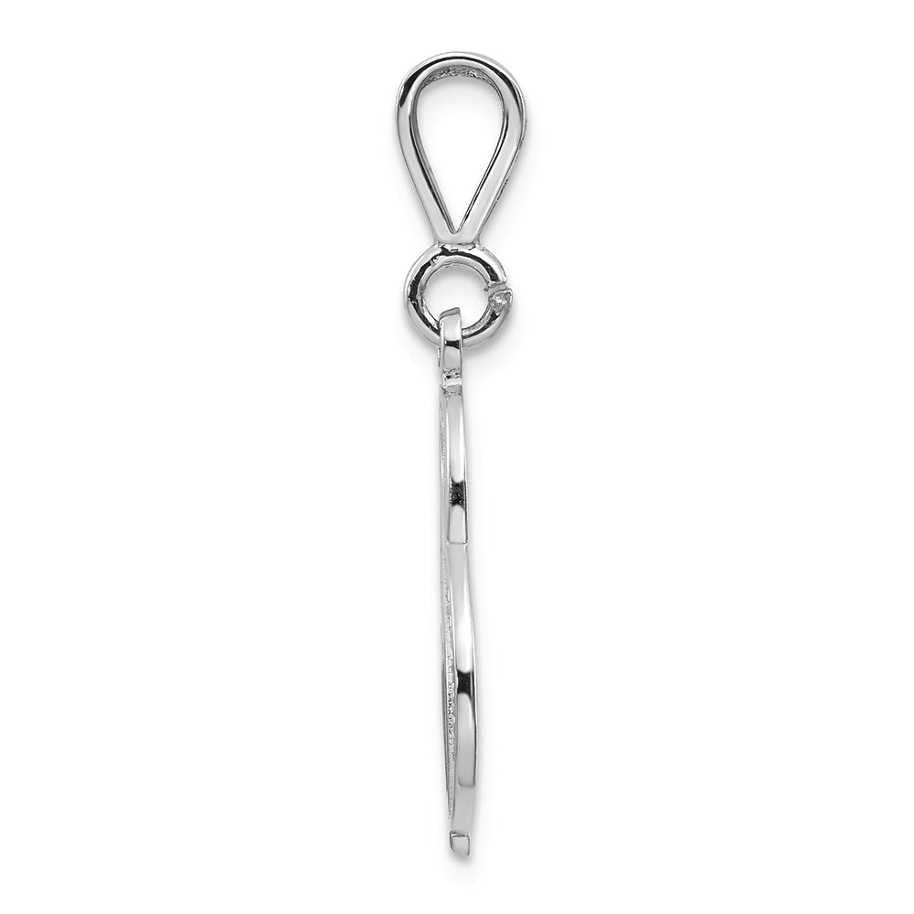 FJC Finejewelers 14k White Gold Solid Polished Filigree Initial S Charm