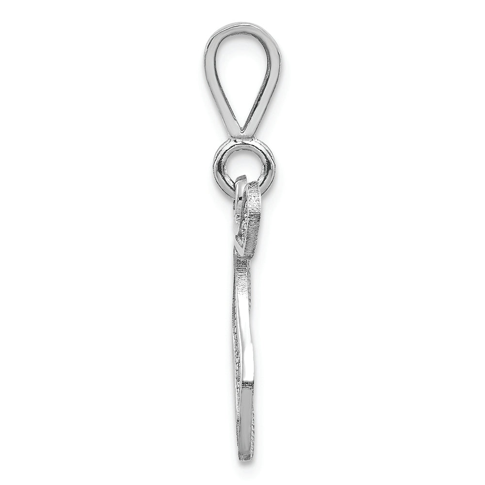 FJC Finejewelers 14k White Gold Solid Polished Filigree Initial T Charm