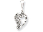 FJC Finejewelers 14k White Gold Solid Polished Filigree Initial V Charm