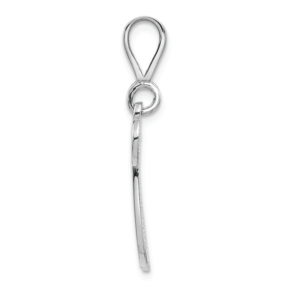 FJC Finejewelers 14k White Gold Solid Polished Filigree Initial W Charm