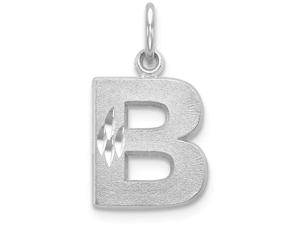 FJC Finejewelers 14k White Gold Satin Solid Bright-cut Initial B Charm