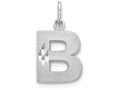 FJC Finejewelers 14k White Gold Satin Solid Bright-cut Initial B Charm
