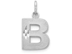 FJC Finejewelers 14k White Gold Satin Solid Bright-cut Initial B Charm
