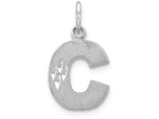 FJC Finejewelers 14k White Gold Satin Solid Bright-cut Initial C Charm