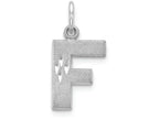 FJC Finejewelers 14k White Gold Solid Satin Bright-cut Initial F Charm