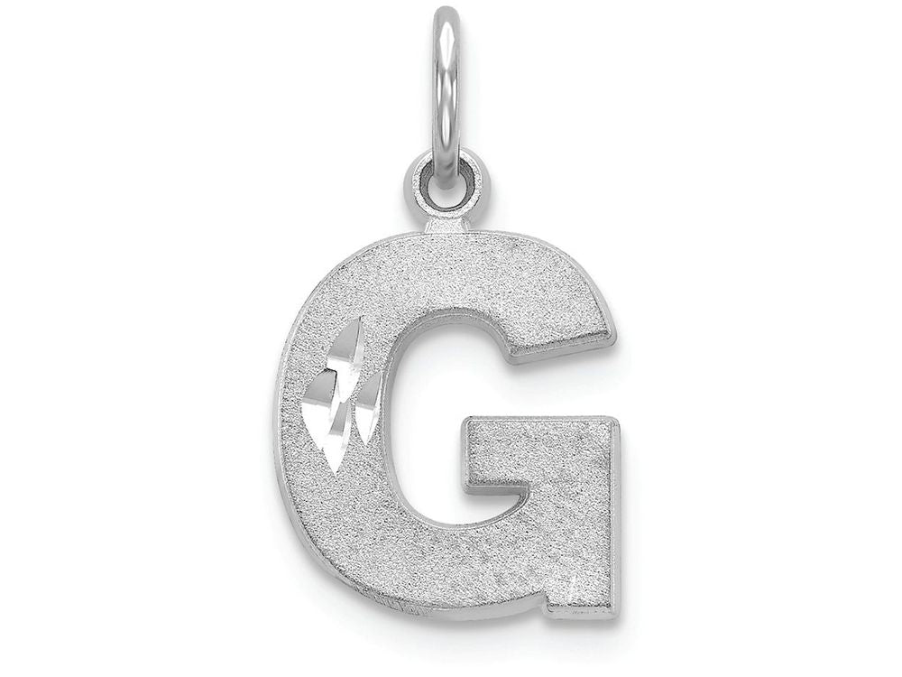 FJC Finejewelers 14k White Gold Solid Satin Bright-cut Initial G Charm