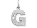 FJC Finejewelers 14k White Gold Solid Satin Bright-cut Initial G Charm
