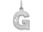 FJC Finejewelers 14k White Gold Solid Satin Bright-cut Initial G Charm