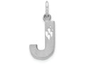 FJC Finejewelers 14k White Gold Solid Satin Bright-cut Initial J Charm