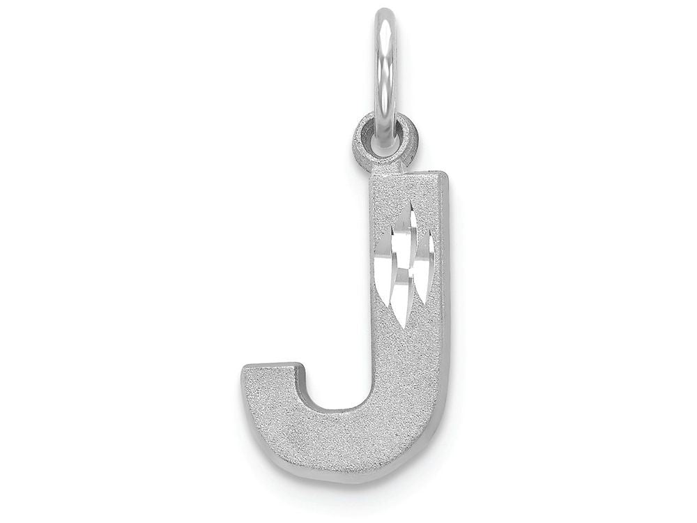 FJC Finejewelers 14k White Gold Solid Satin Bright-cut Initial J Charm