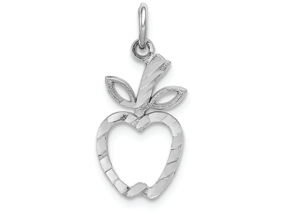 FJC Finejewelers 14k White Gold Bright Cut Apple Charm