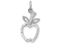 FJC Finejewelers 14k White Gold Bright Cut Apple Charm