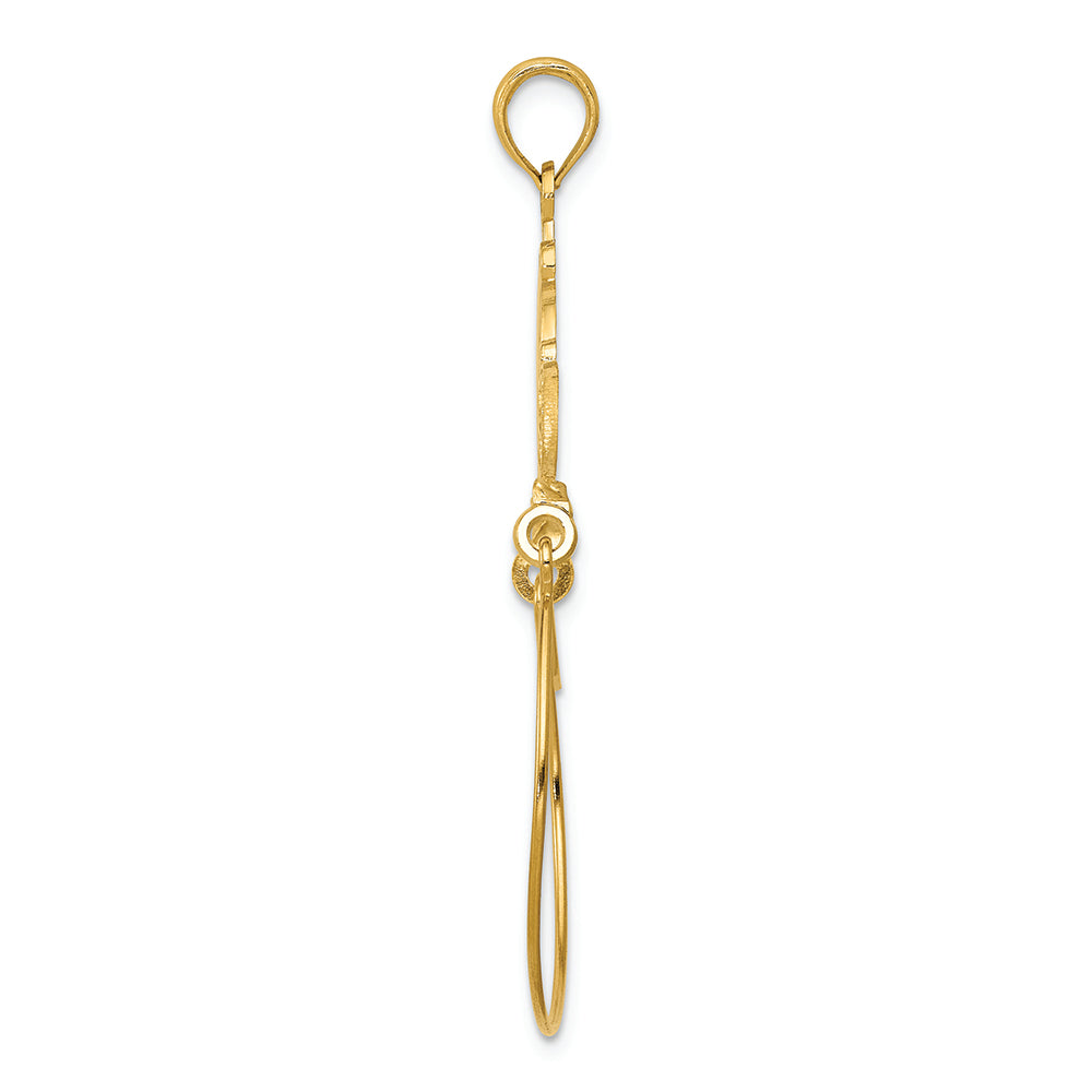 FJC Finejewelers 14k Yellow Gold Polished Ribbon Decorated Charm Holder