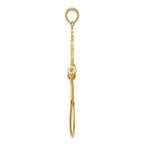 FJC Finejewelers 14k Yellow Gold Polished Ribbon Decorated Charm Holder