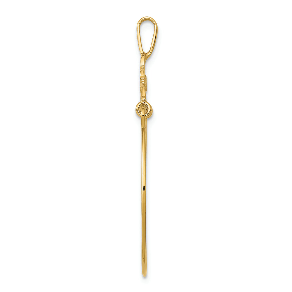 FJC Finejewelers 14k Yellow Gold Polished Filigree Heart Charm Holder