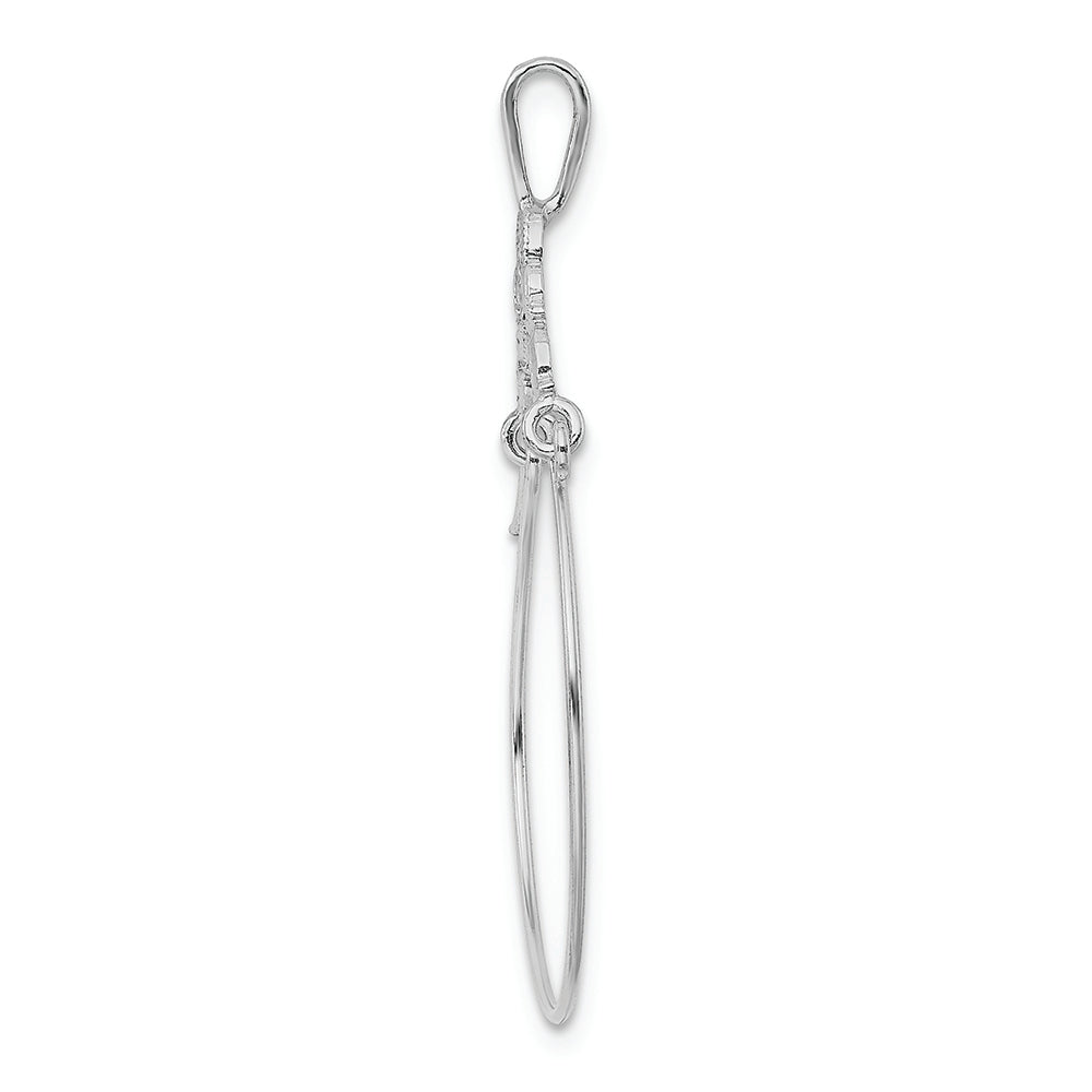 FJC Finejewelers 14k White Gold Bow In Heart Charm Holder