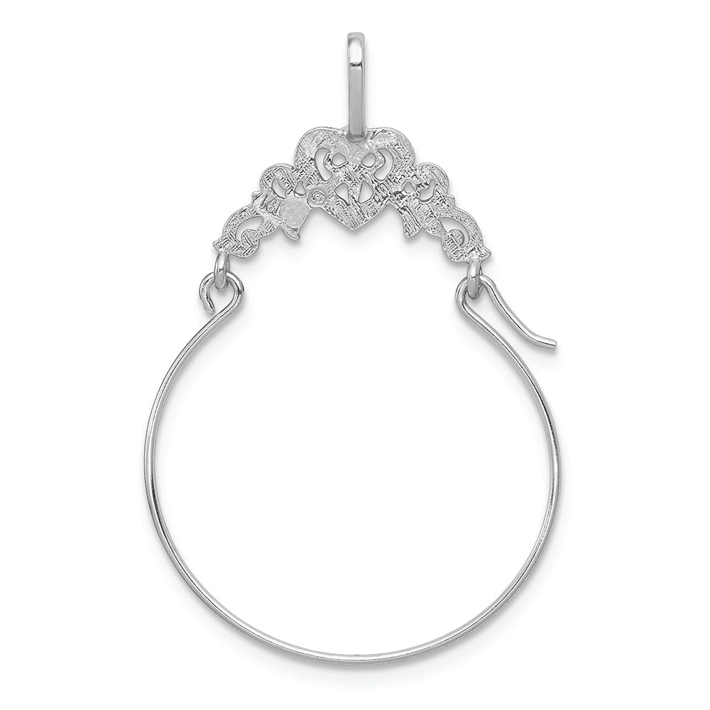 FJC Finejewelers 14k White Gold Bow In Heart Charm Holder