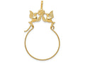 FJC Finejewelers 14k Yellow Gold Polished Doves Bow Charm Holder
